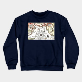 16th Century Map of Swedish Coastline Crewneck Sweatshirt